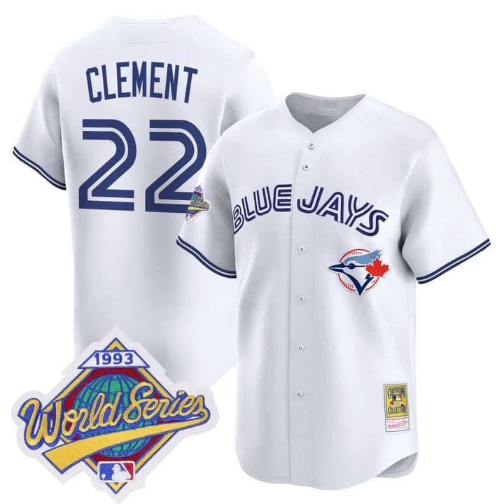Ernie Clement Jersey #22 Toronto Blue Jays 1993 World Series Throwback by My Store