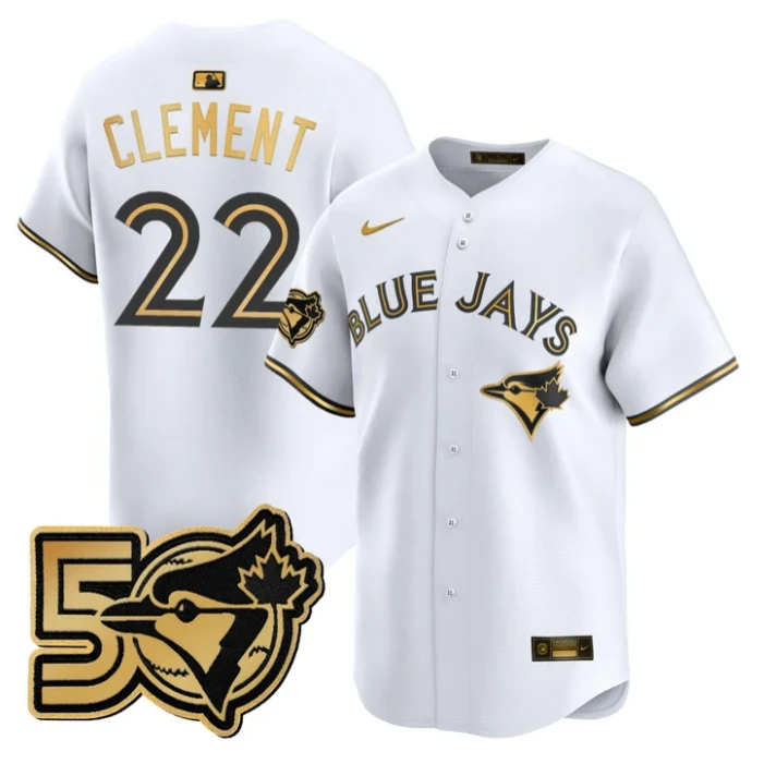 Ernie Clement Jersey #22 Toronto Blue Jays 50 Seasons Patch Stitched by My Store