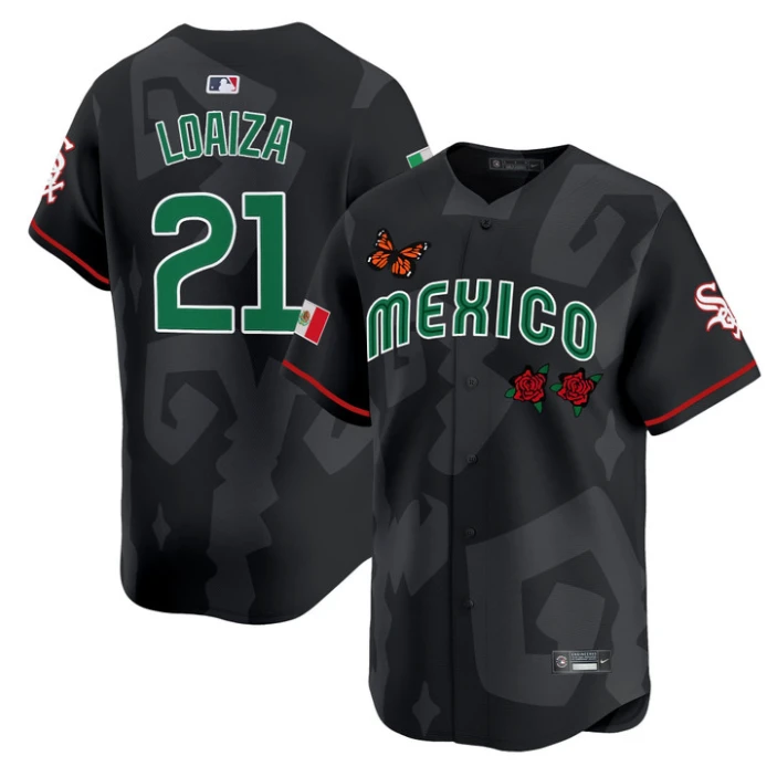 Esteban Loaiza Jersey #21 Mexican Heritage 2025 Sentrock Vapor Limited Stitched Black by My Store