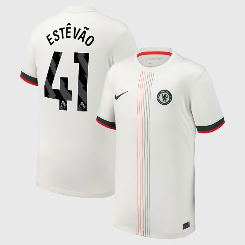 Estevao #41 Chelsea 2025-26 Away Match Jersey – White by Soccer Jersey