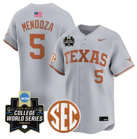 Ethan Mendoza Jersey #5 Texas Longhorns 2026 World Series Vapor Stitched by My Store