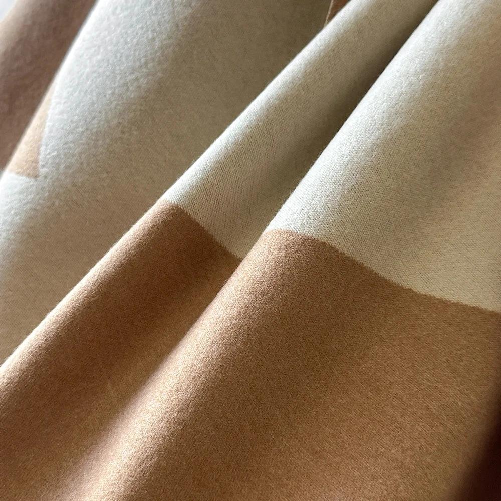Two Tone Geometric Luxe Shawl Scarf by Casa & Beyond