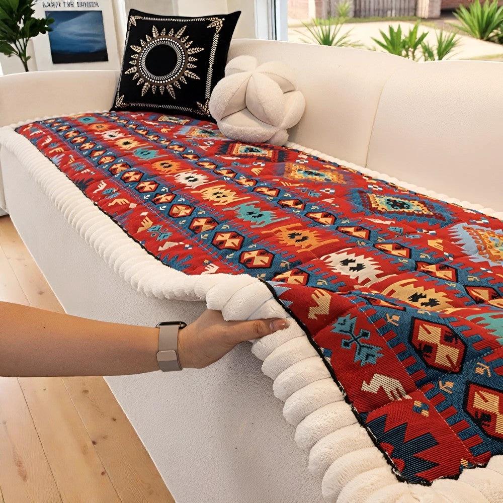 Ethnic Style Quilted Non Slip Couch Cover by Casa & Beyond