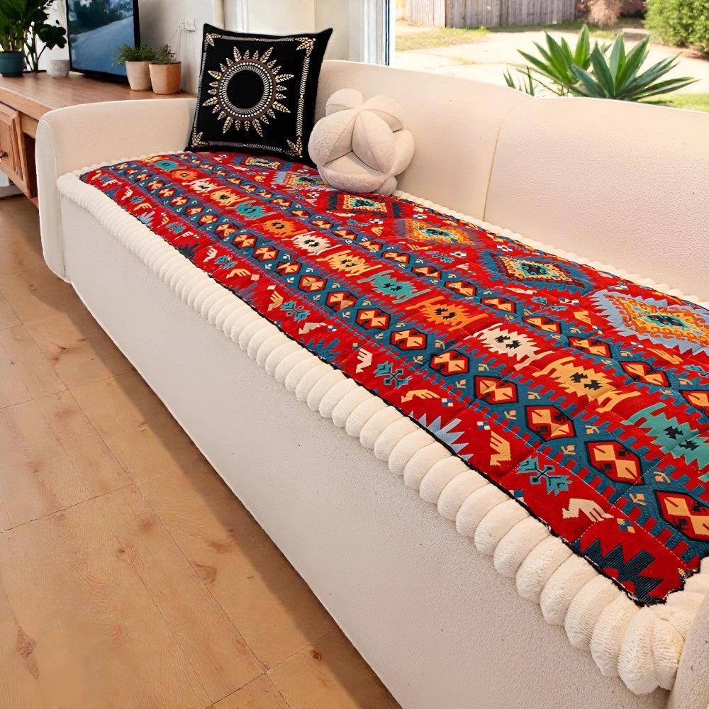 Ethnic Style Quilted Non Slip Couch Cover by Casa & Beyond