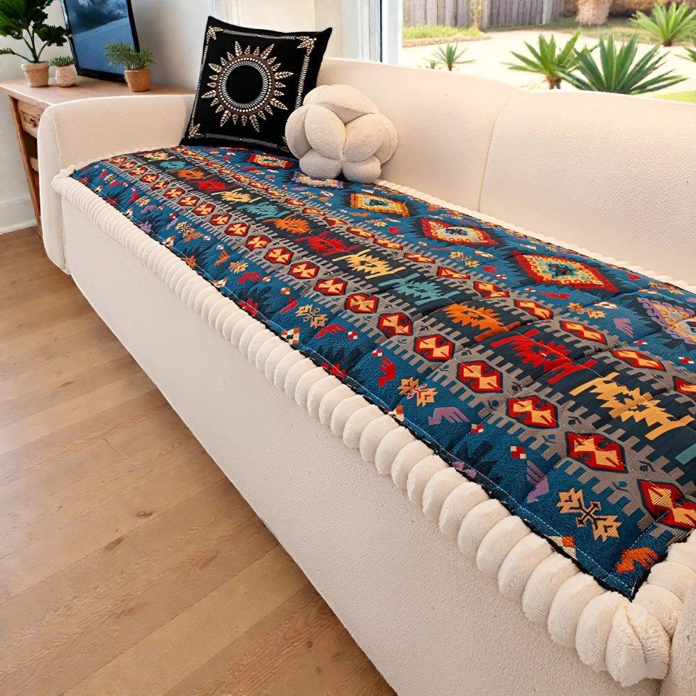 Ethnic Style Quilted Non Slip Couch Cover by Casa & Beyond