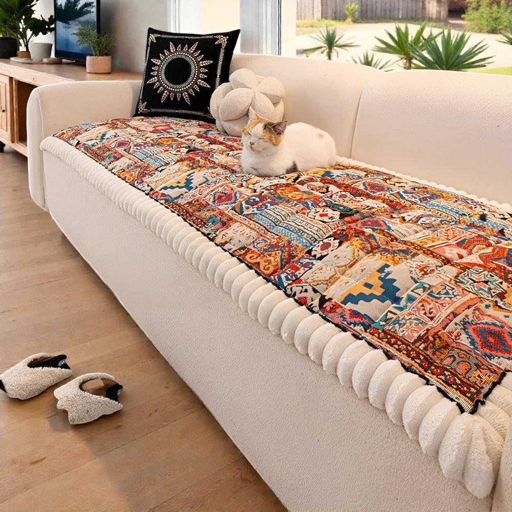 Ethnic Style Quilted Non Slip Couch Cover by Casa & Beyond