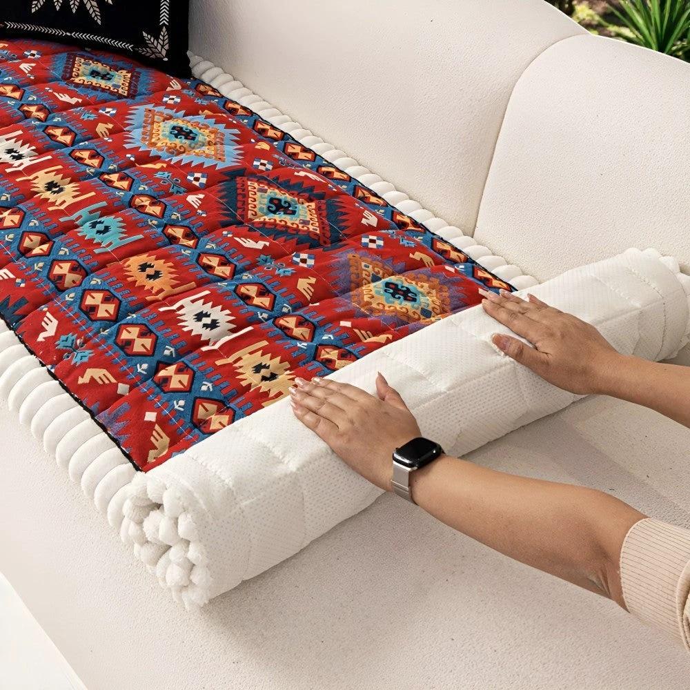 Ethnic Style Quilted Non Slip Couch Cover by Casa & Beyond