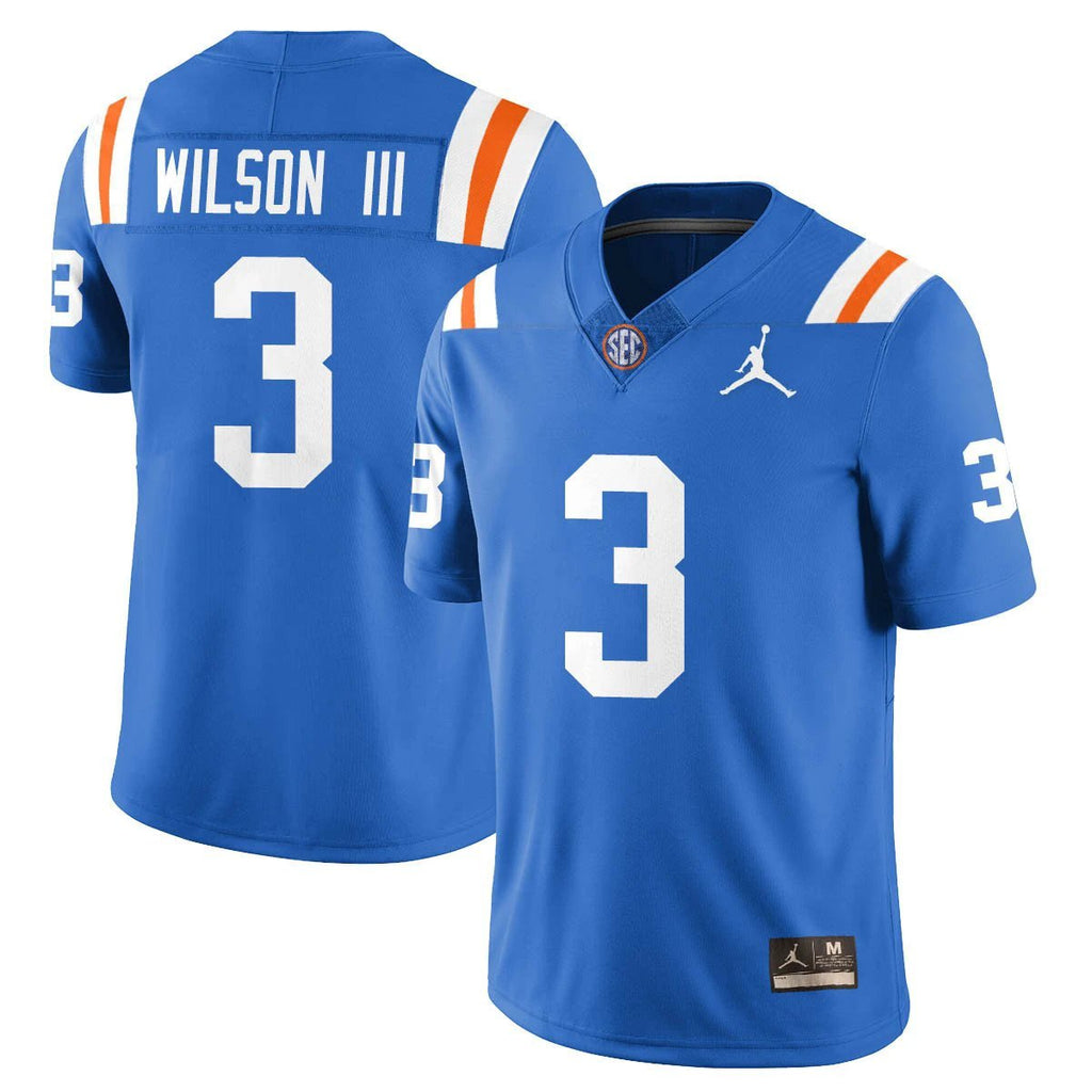 Eugene Wilson III Jersey #3 Florida Gators Bring Back 1960s Throwback Blue by My Store NCAA Football Jerseys