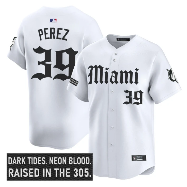 Eury Perez Jersey #39 Miami Marlins Gothic Vice Edition Stitched White by My Store