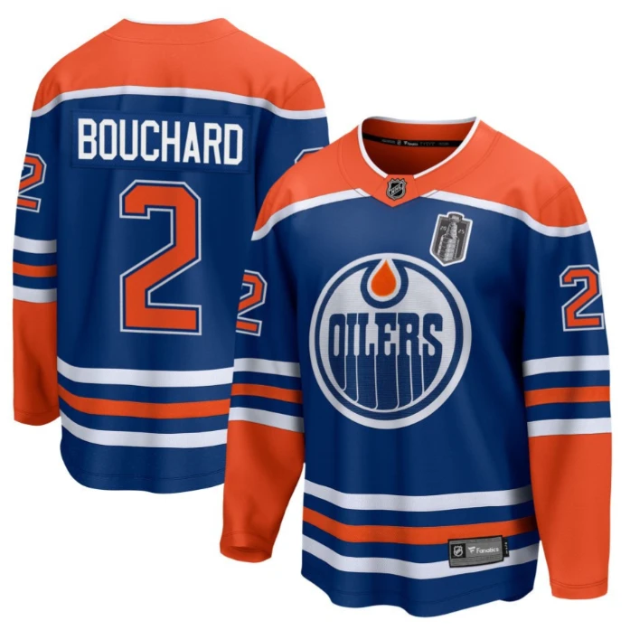 Evan Bouchard 2 Edmonton Oilers 2025 Stanley Cup Final Home Breakaway Men Jersey Royal by Hockey David