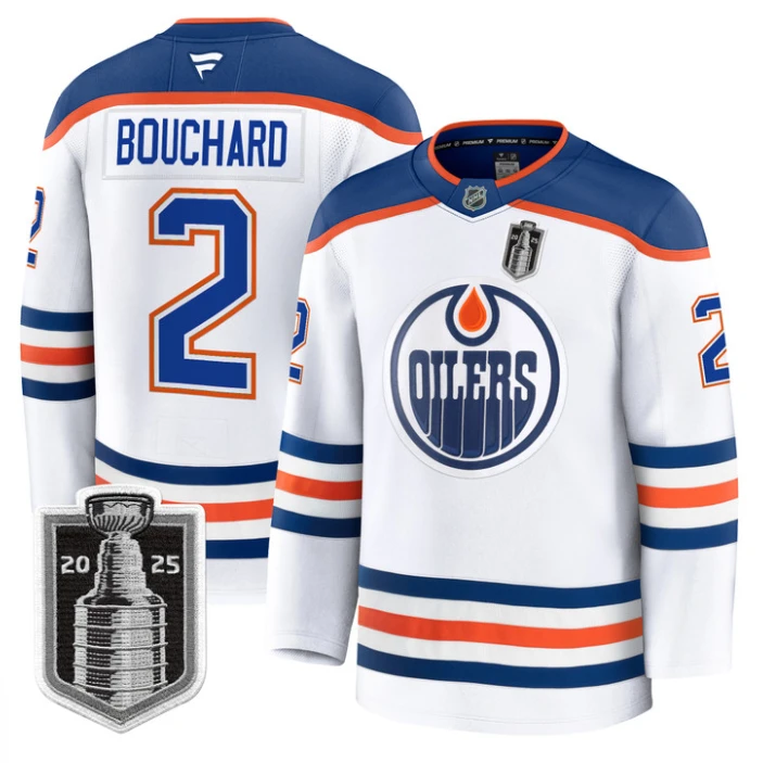 Evan Bouchard Jersey #2 Edmonton Oilers 2025 Stanley Cup Final Stitched Away by Hockey David