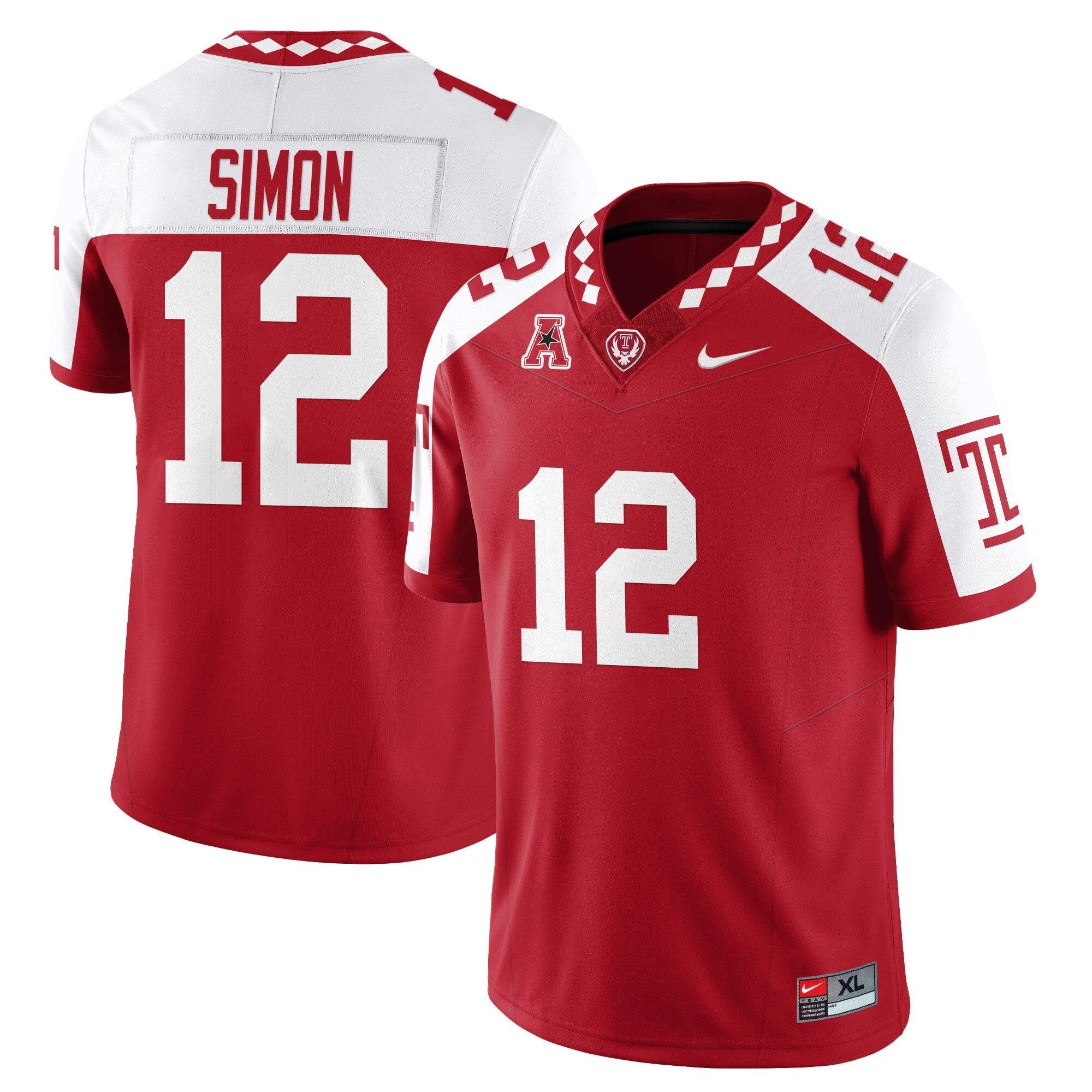 Evan Simon Jersey #12 Temple Football 2025 Vapor Limited Stitched Alternate by My Store
