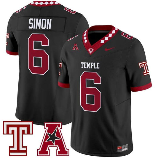 Evan Simon Jersey #6 Temple Owls 2025 Vapor Limited Stitched by My Store NCAA Football Jerseys
