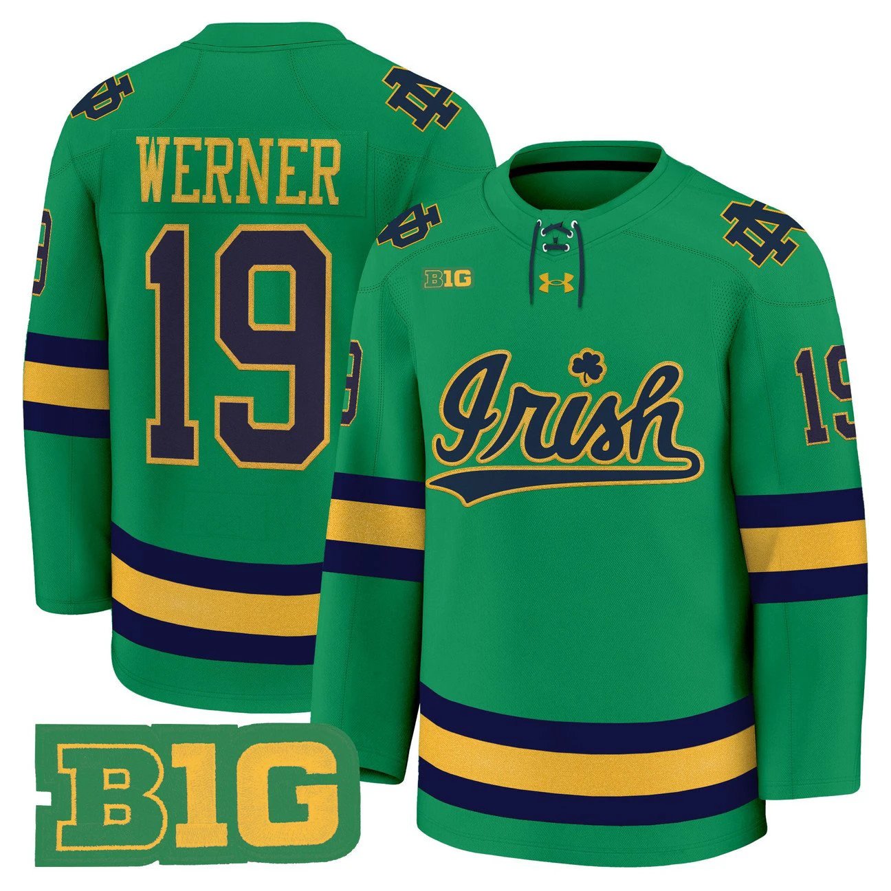 Evan Werner Jersey #19 Notre Dame Fighting Irish 2025-26 Premium Stitched by Hockey David