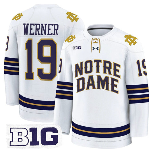 Evan Werner Jersey #19 Notre Dame Fighting Irish 2025-26 Premium Stitched by Hockey David