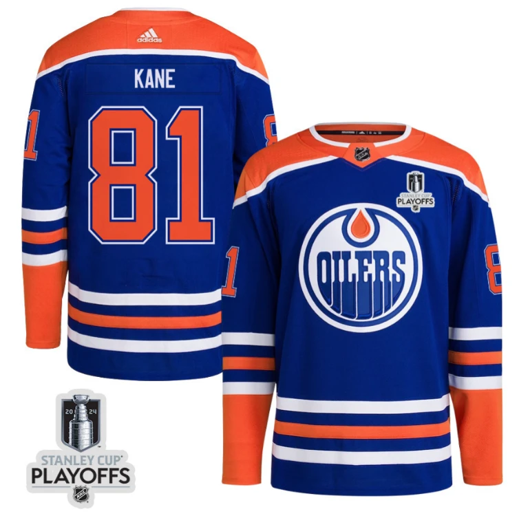 Evander Kane 91 Edmonton Oilers 2024 NHL Playoffs Patch Home Jersey - Men by Hockey David