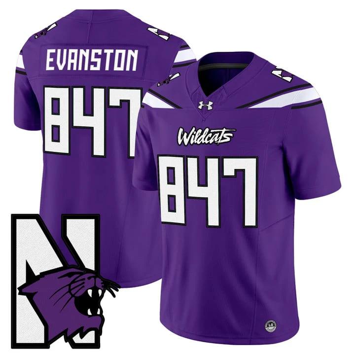 Evanston Jersey #847 Northwestern Wildcats Honoring 95 Stitched Purple by NCAA Football Jersey