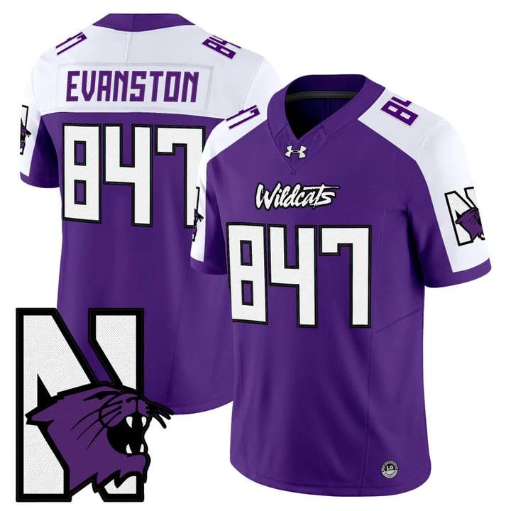 Evanston Jersey #847 Northwestern Wildcats Honoring 95 Stitched Purple Alternate by NCAA Football Jersey