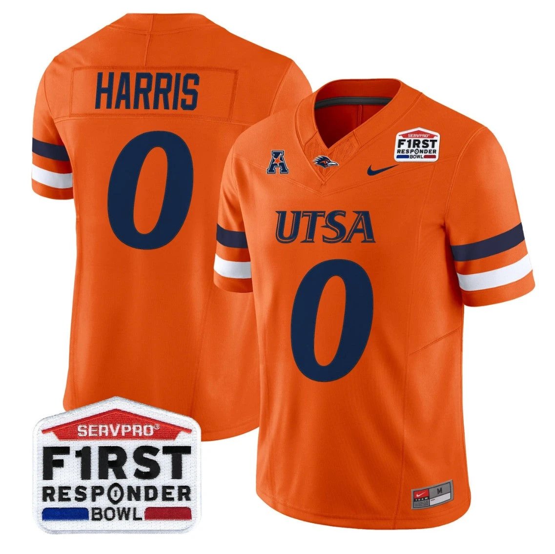 Frank Harris Jersey #0 UTSA Roadrunners 2025 First Responder Bowl Stitched by My Store NCAA Football Jerseys