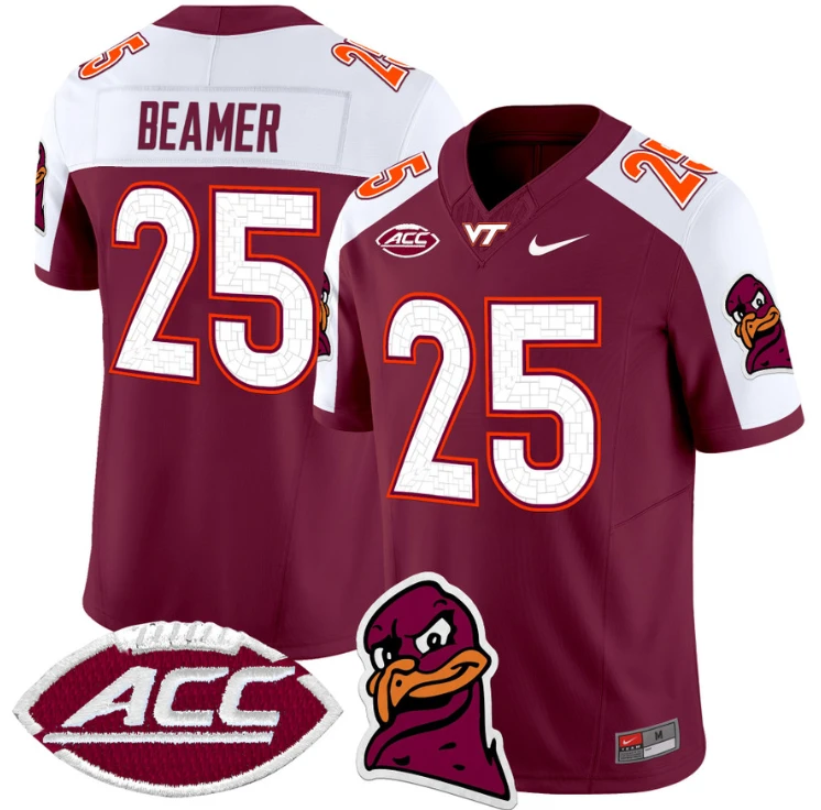 Frank Beamer Jersey #25 Virginia Tech Hokies Vapor Limited College Football Maroon Alternate by My Store