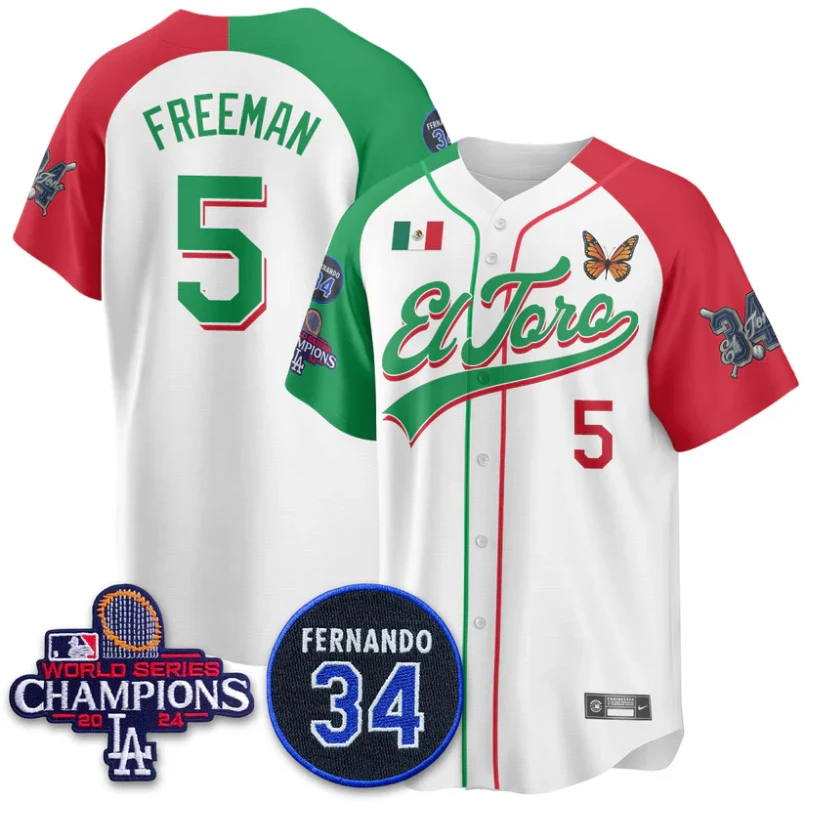 Freddie Freeman Jersey #5 Dodgers Mexican El Toro For 34 Stitched Alternate by My Store