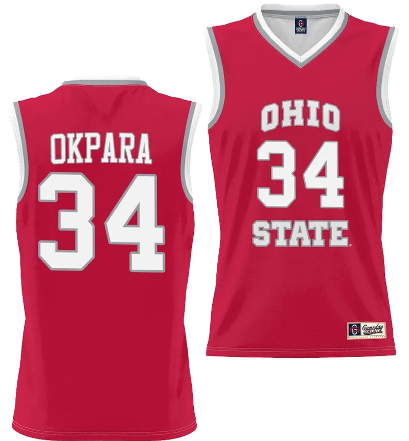 Felix Okpara Jersey #34 Ohio State Buckeyes College Basketball Lightweight Scarlet by My store basketball