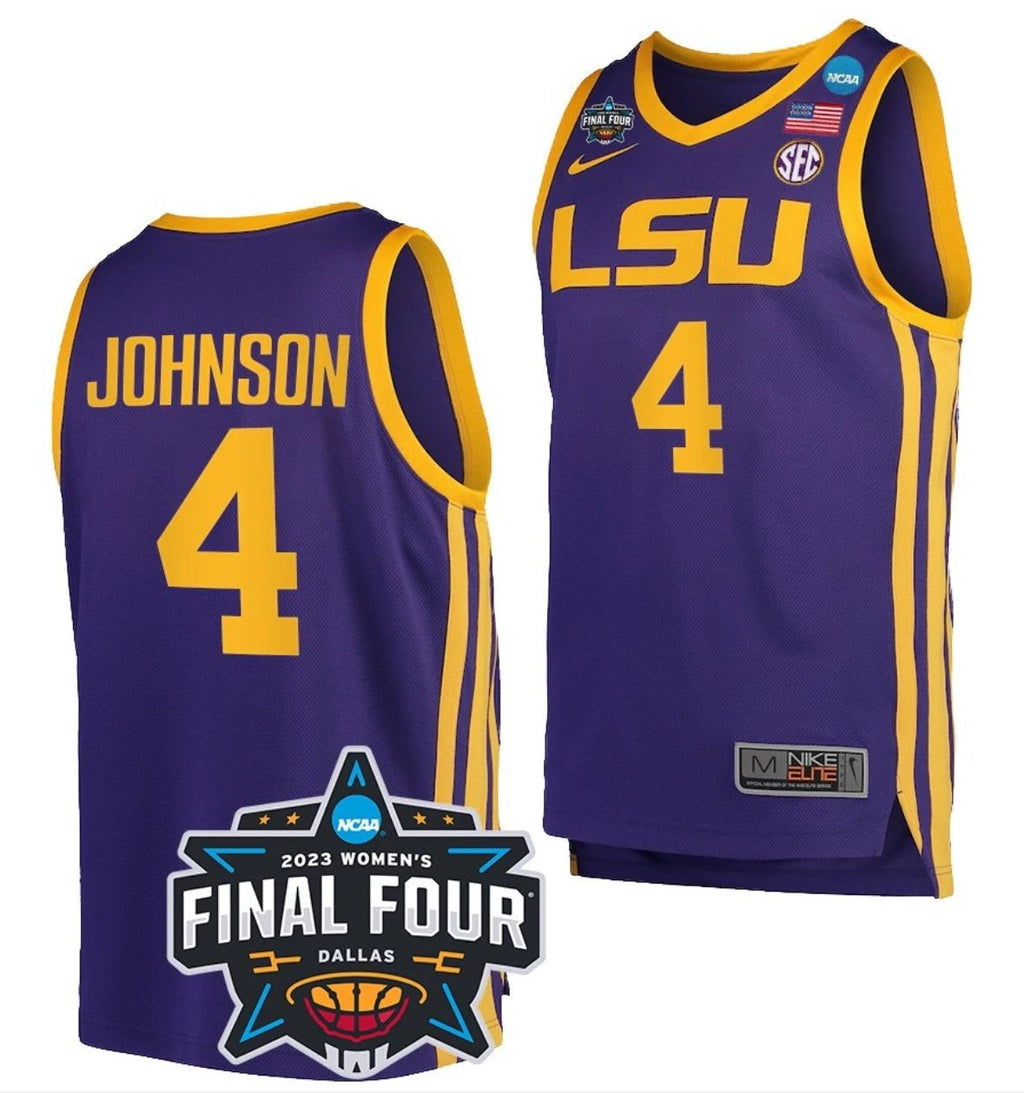 Flau'jae Johnson Jersey LSU Tigers College Basketball 2023 National Championship Bound Purple #4 by My store basketball