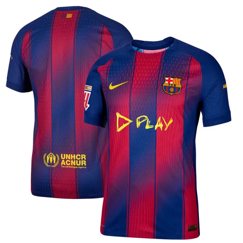 FC Barcelona x Ed Sheeran 2025-26 Home Match Jersey – Red blue by Soccer Jersey