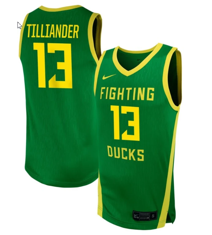 Filippa Tilliander Jersey #13 Oregon Ducks NIL Basketball Green by My store basketball