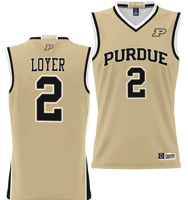 Fletcher Loyer Jersey #2 Purdue Boilermakers NIL College Basketball Lightweight Gold by My store basketball