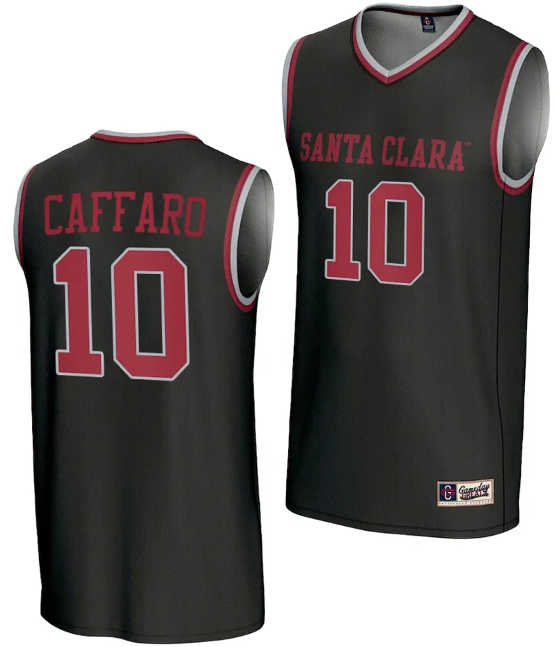 Francisco Caffaro Jersey #10 Santa Clara Broncos Basketball NIL Lightweight Black by My store basketball