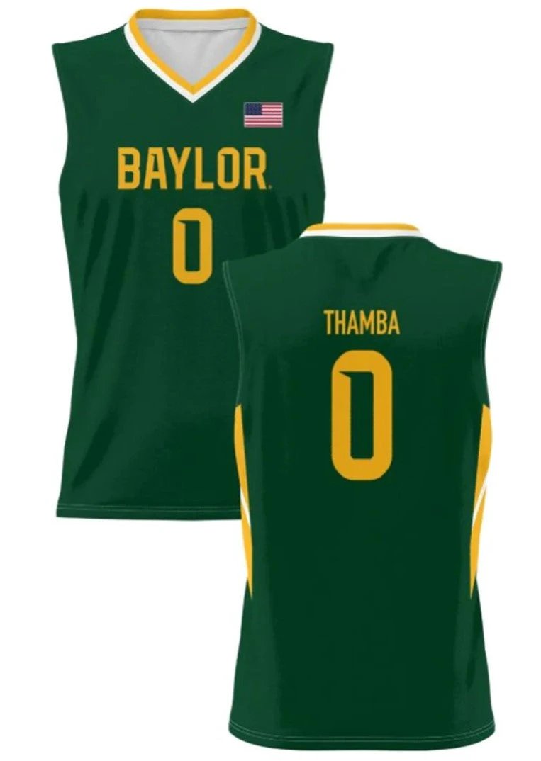 Flo Thamba Jersey Baylor Bears College Basketball #0 by My store basketball