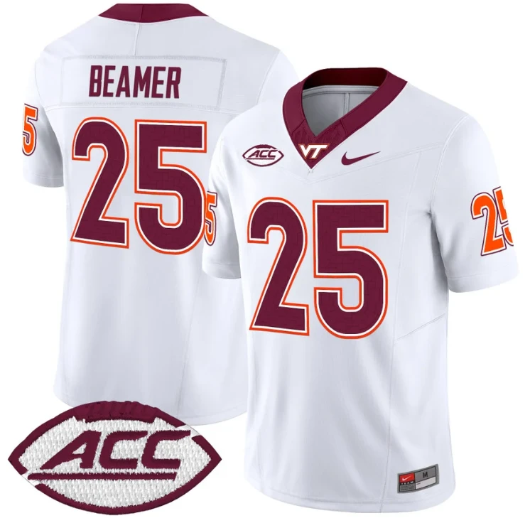 Frank Beamer Jersey #25 Virginia Tech Hokies Vapor Limited College Football White by My Store