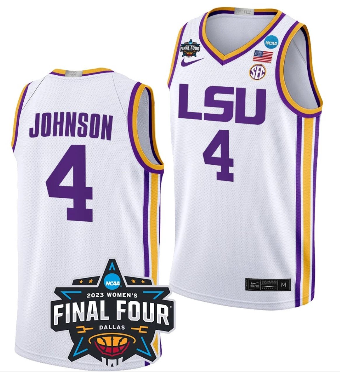 Flau'jae Johnson Jersey LSU Tigers College Basketball 2023 NCAA Final Four Garnet White #4 by My store basketball