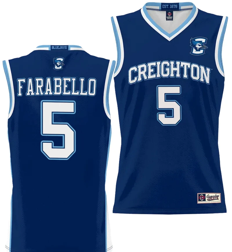Francisco Farabello Jersey #5 Creighton Bluejays College NIL Basketball Lightweight Blue by My store basketball