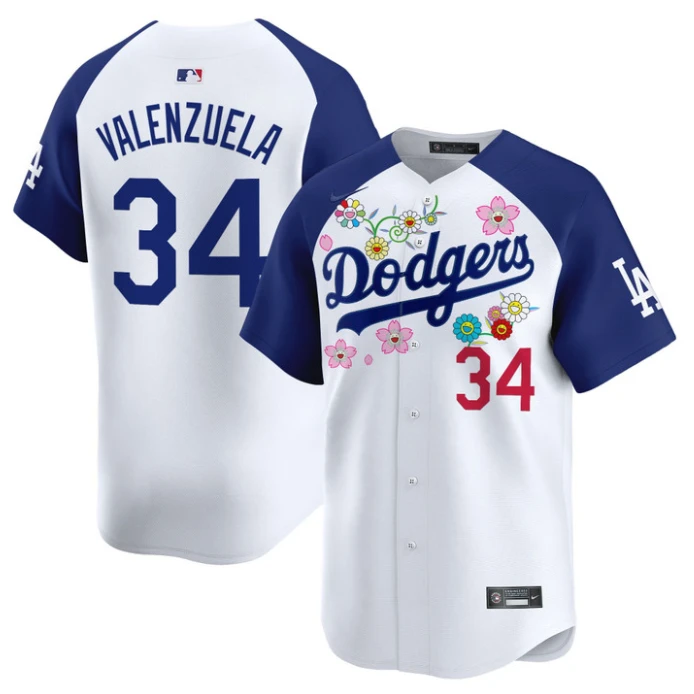 Fernando Valenzuela Jersey #34 Dodgers x Takashi Murakami 2025 Vapor Limited Stitched Alternate by My Store