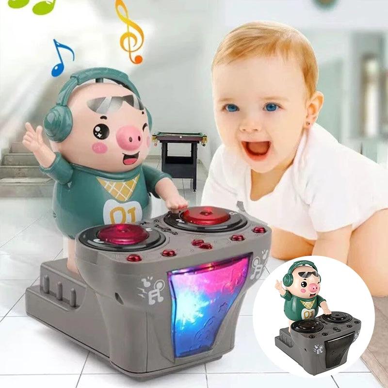 Toy pig DJ for seesaw by Bowlift