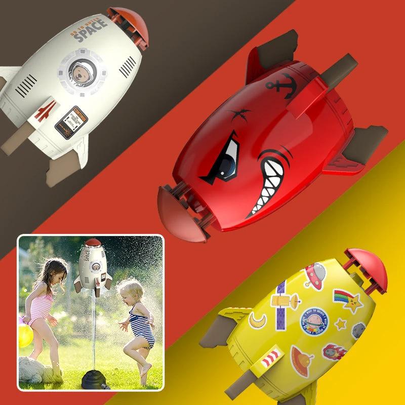Summer Toy Rocket Sprinkler for Outdoor Use by Bowlift
