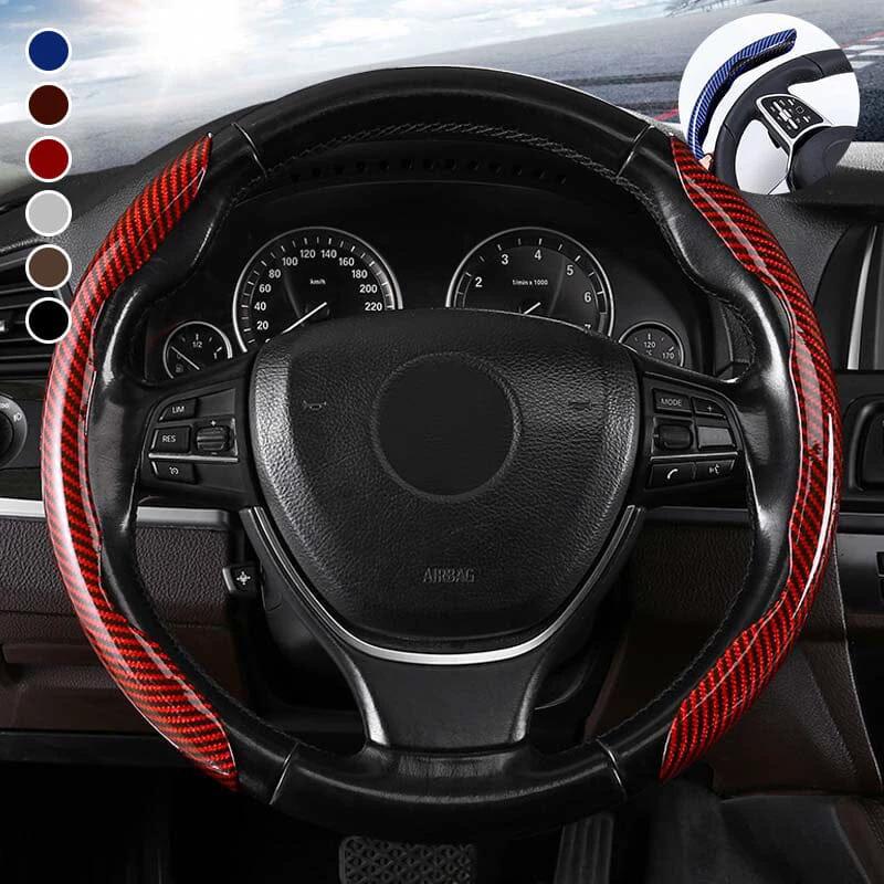 Universal Laser Carbon Fiber Pattern Steering Wheel Cover by BowLift