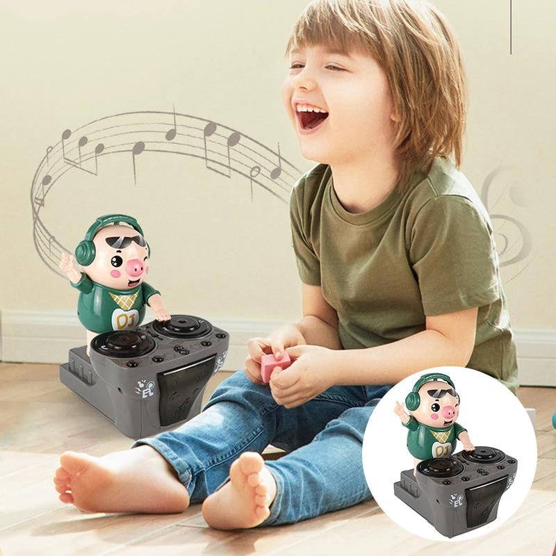Toy pig DJ for seesaw by Bowlift