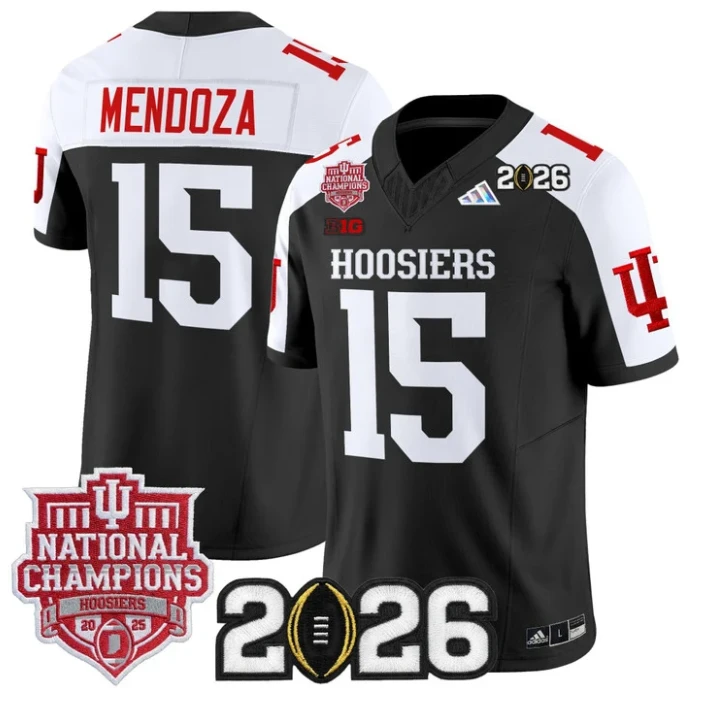 Fernando Mendoza Jersey #15 Hoosiers 2025 National Champions 2026 Patch by My Store NCAA Football Jerseys