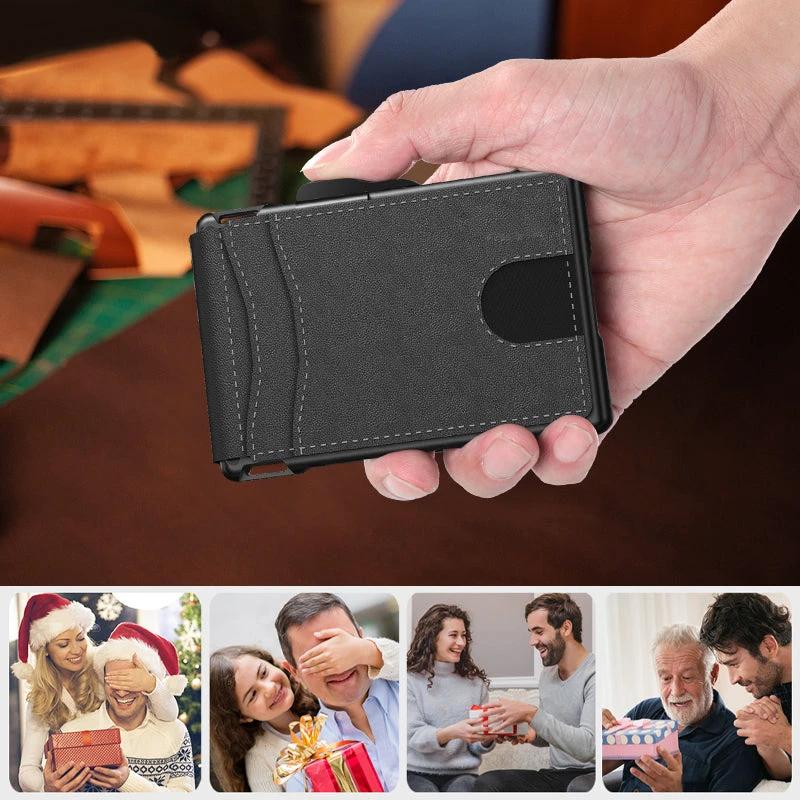 Men's Business Style PU Leather Card Slots for AirTag by BowLift
