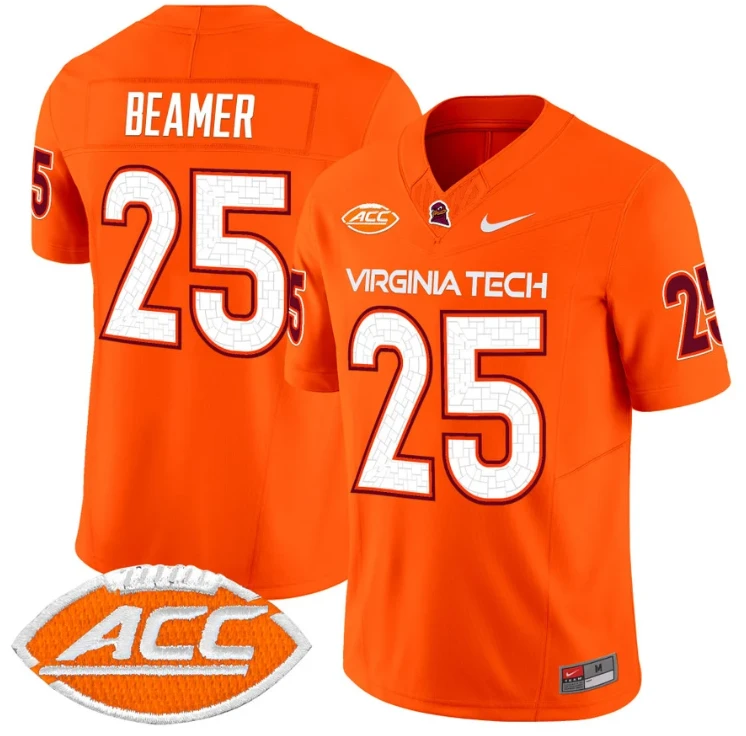 Frank Beamer Jersey #25 Virginia Tech Hokies Vapor Limited College Football Orange by My Store