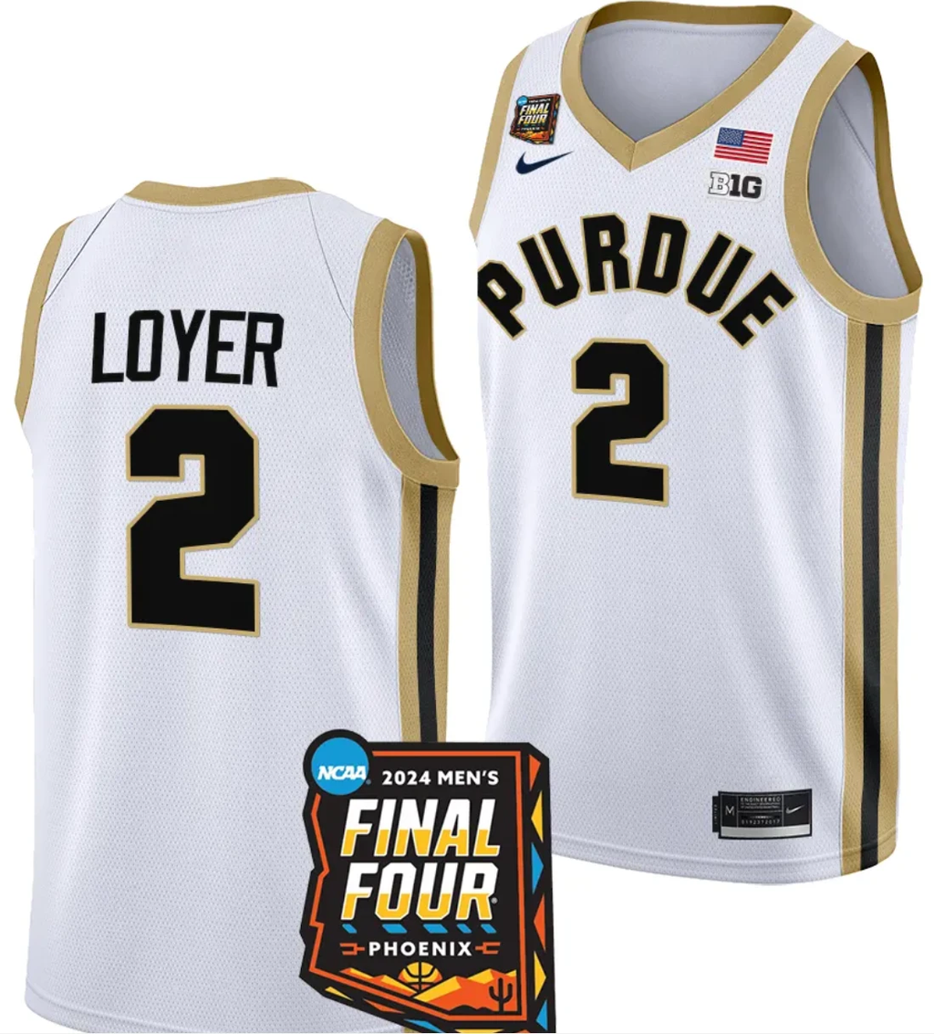 Fletcher Loyer Jersey #2 Purdue Boilermakers 2024 NCAA March Madness Final Four Basketball White by My store basketball