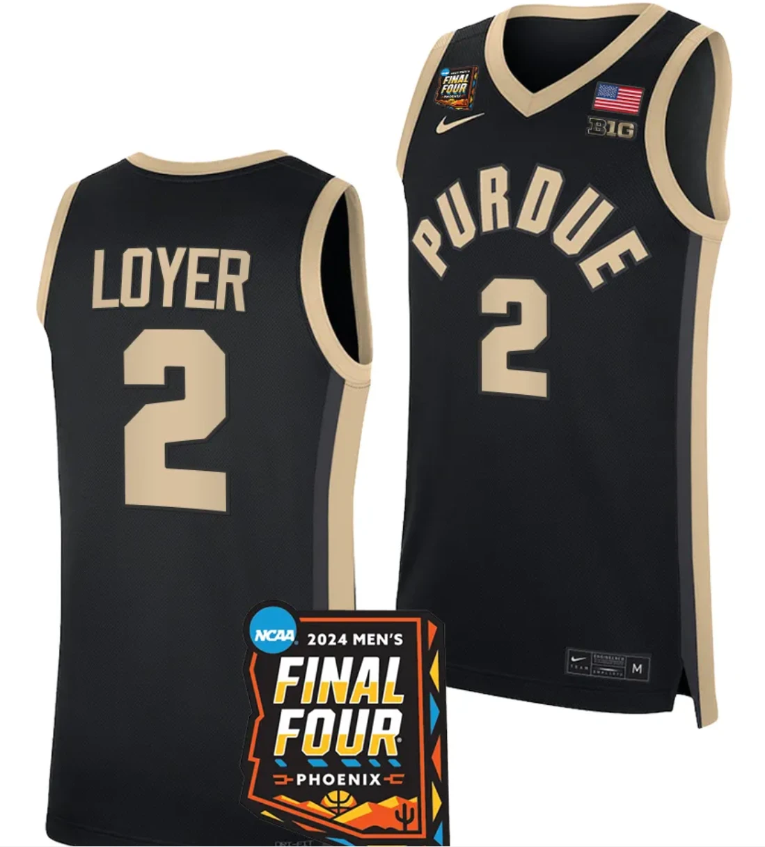 Fletcher Loyer Jersey #2 Purdue Boilermakers 2024 NCAA March Madness Final Four Basketball Black by My store basketball