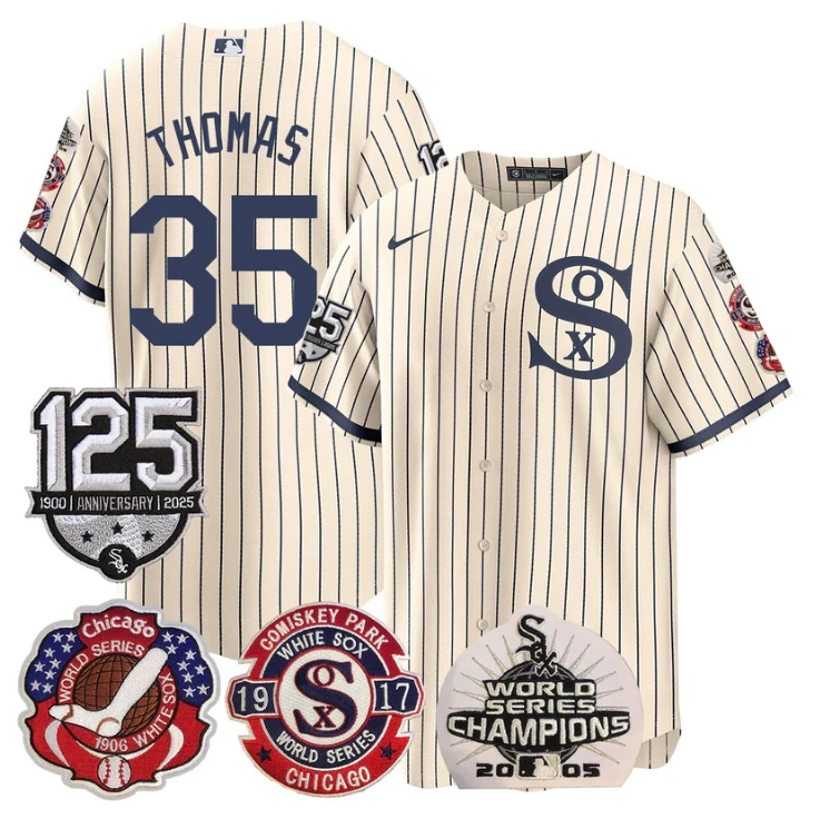 Frank Thomas Jersey #35 Chicago White Sox 125th Anniversary World Series Champions Field Of Dream by My Store
