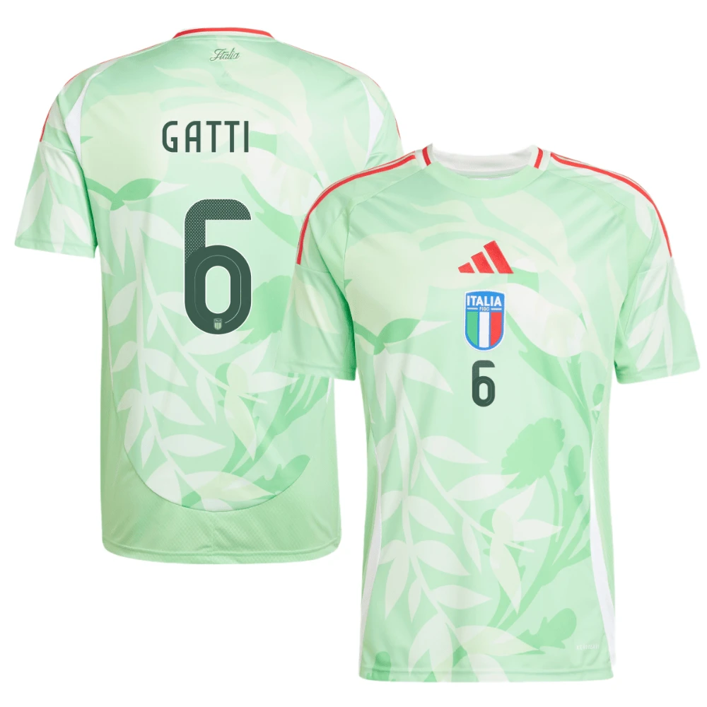 Federico Gatti 6 Italy National Team 2025-26 Away Men Jersey – Green by Soccer Jersey