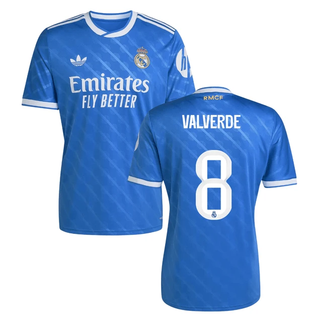 Federico Valverde #8 Real Madrid 2025-26 Third Match Jersey – Blue by Soccer Jersey