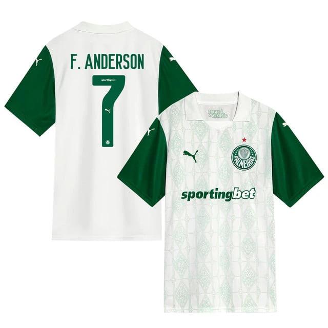 Felipe Anderson #7 Palmeiras 2025-26 Away Match Jersey – White by Soccer Jersey