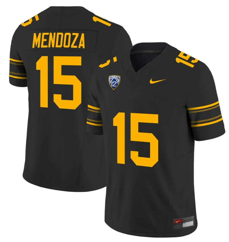 Fernando Mendoza Jersey #15 California Golden Bears Stitched Black by NCAA Football Jersey